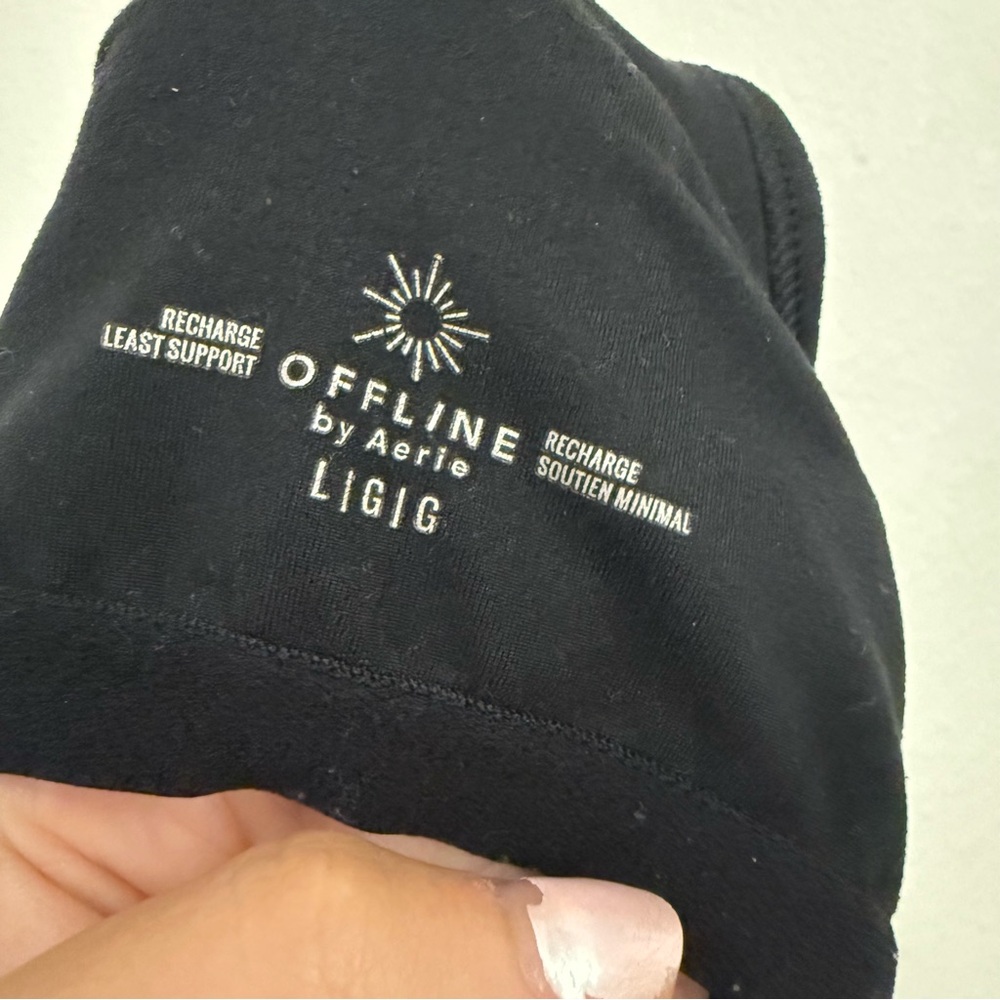 Offline by aerie The Hugger Recharge Least Support Bra Tank Black Large Workout - Picture 3 of 4